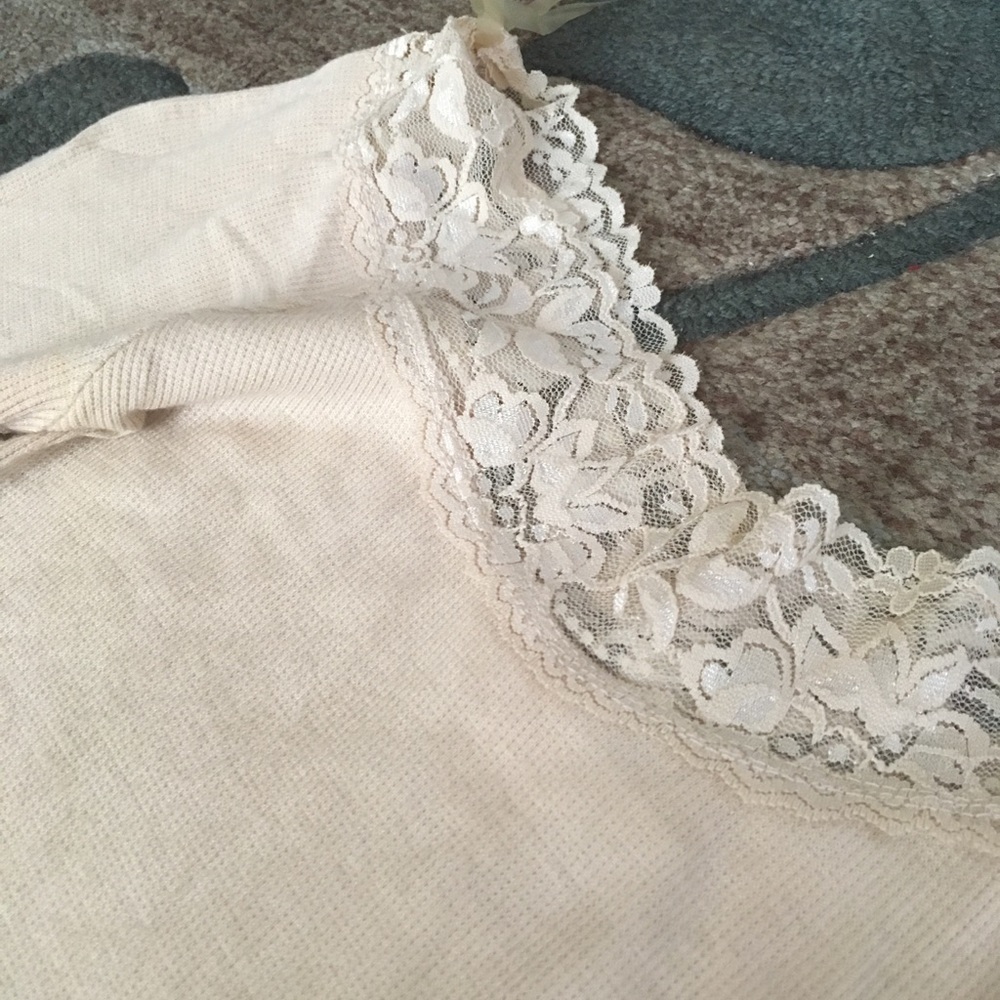 Tan Off The Shoulder Lace Top